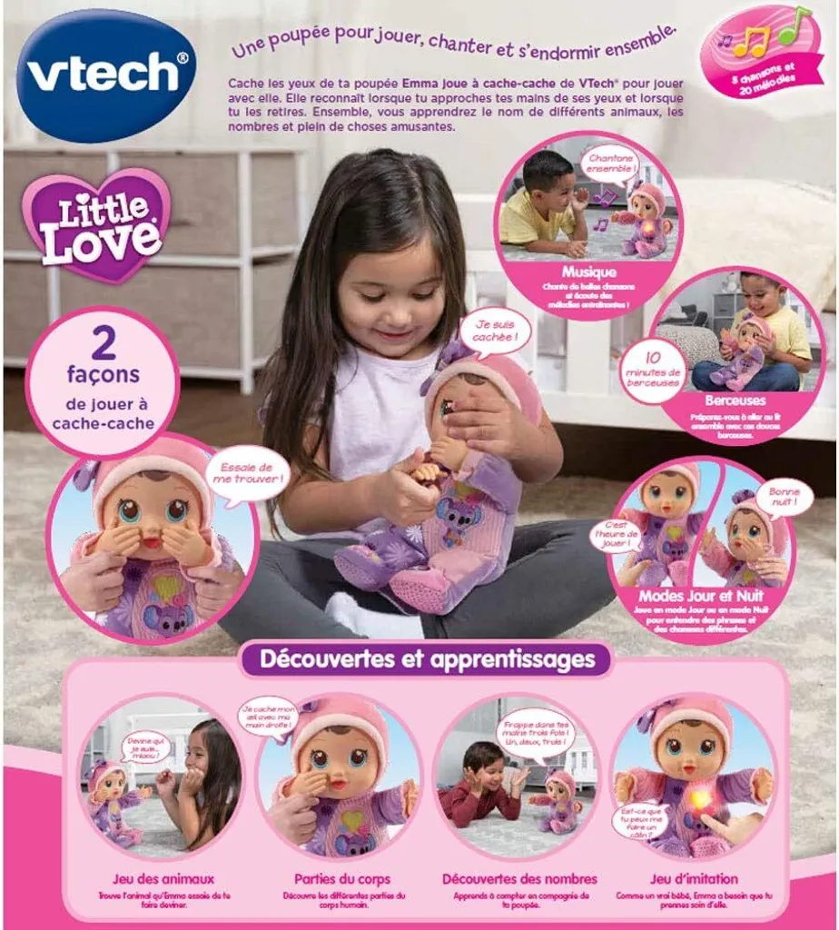 Emma joue à cache-cache Kleine Liebe 32 cm Poupée sonore éducative - 7