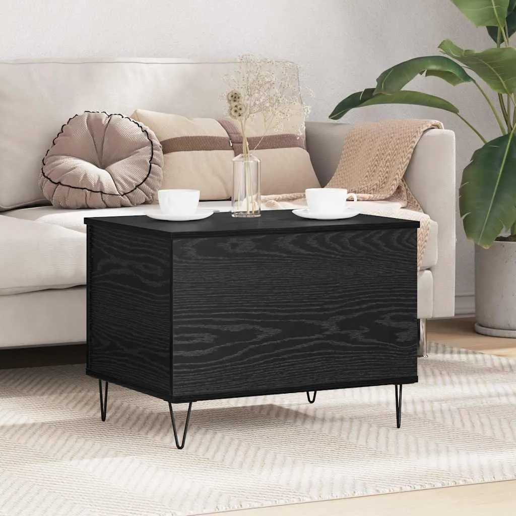 Tavolino Salotto Maison Exclusive Legno Rovere Nero 60x45cm