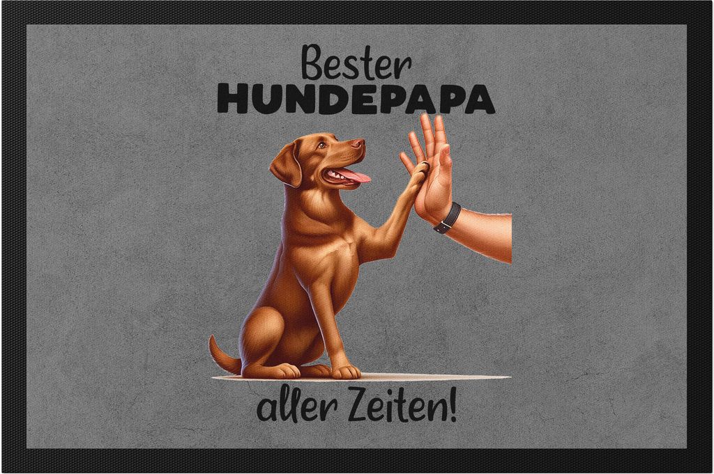 Bester Hundepapa aller Zeiten Hund und Hand High Five Fußmatte - Liebevolles Geschenk