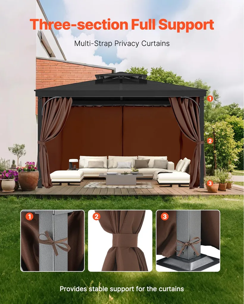 Rideau Anti-Regard Pavillon 12x12ft Café : Solution Intimité - 6