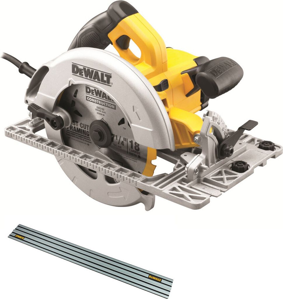 DEWALT Handkreissägenset mit 1600 Watt Kreissäge und 1500mm Produktbild 