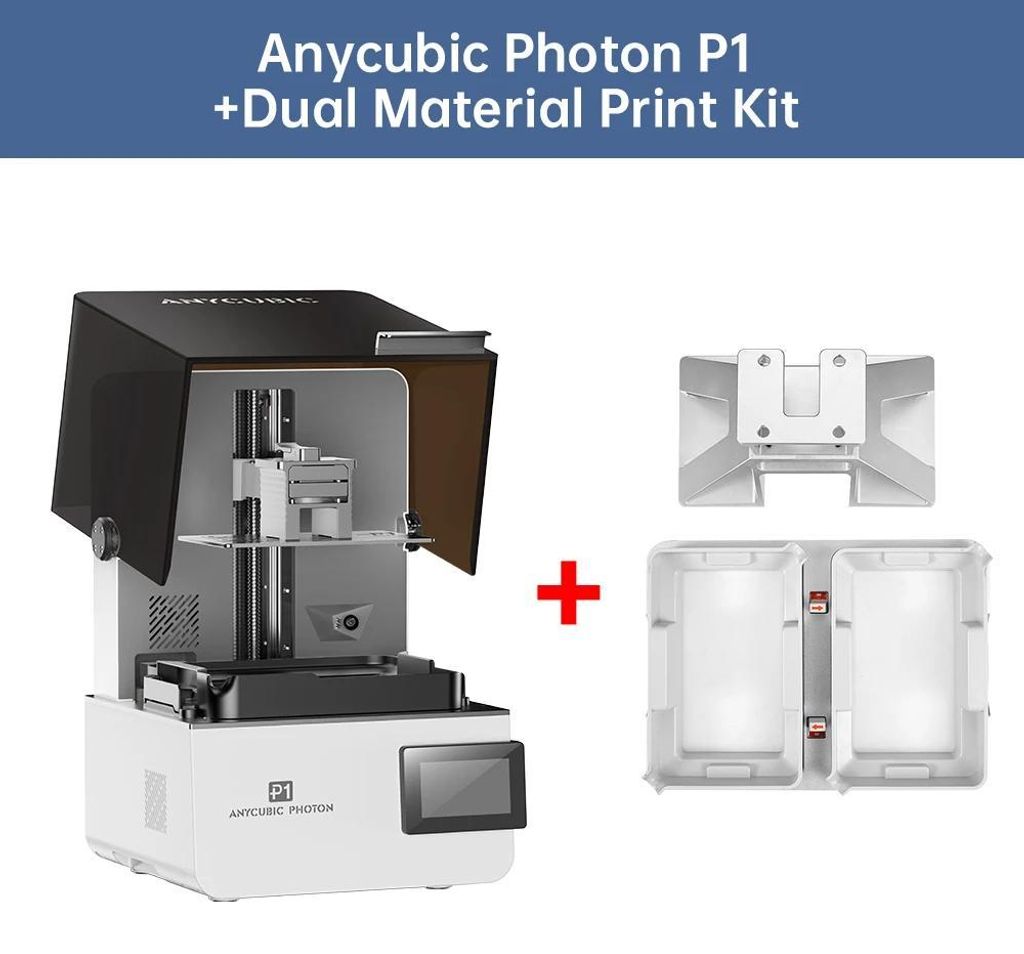 Resin/Harz 3D-Drucker - P1 Dual-Material Combo - 14K LCD - 223×126×230 mm - Zweifarbdruck - Doppelschiene + Kugelgewindespindel - Auto-Leveling 3...