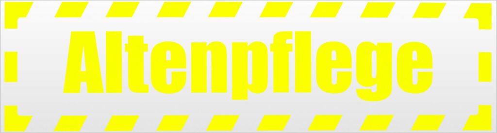 Kiwistar Altenpflege gestreift Magnetschild Schild magnetisch - 30cm Neongelb - Magnetfolie für Auto PKW Kfz