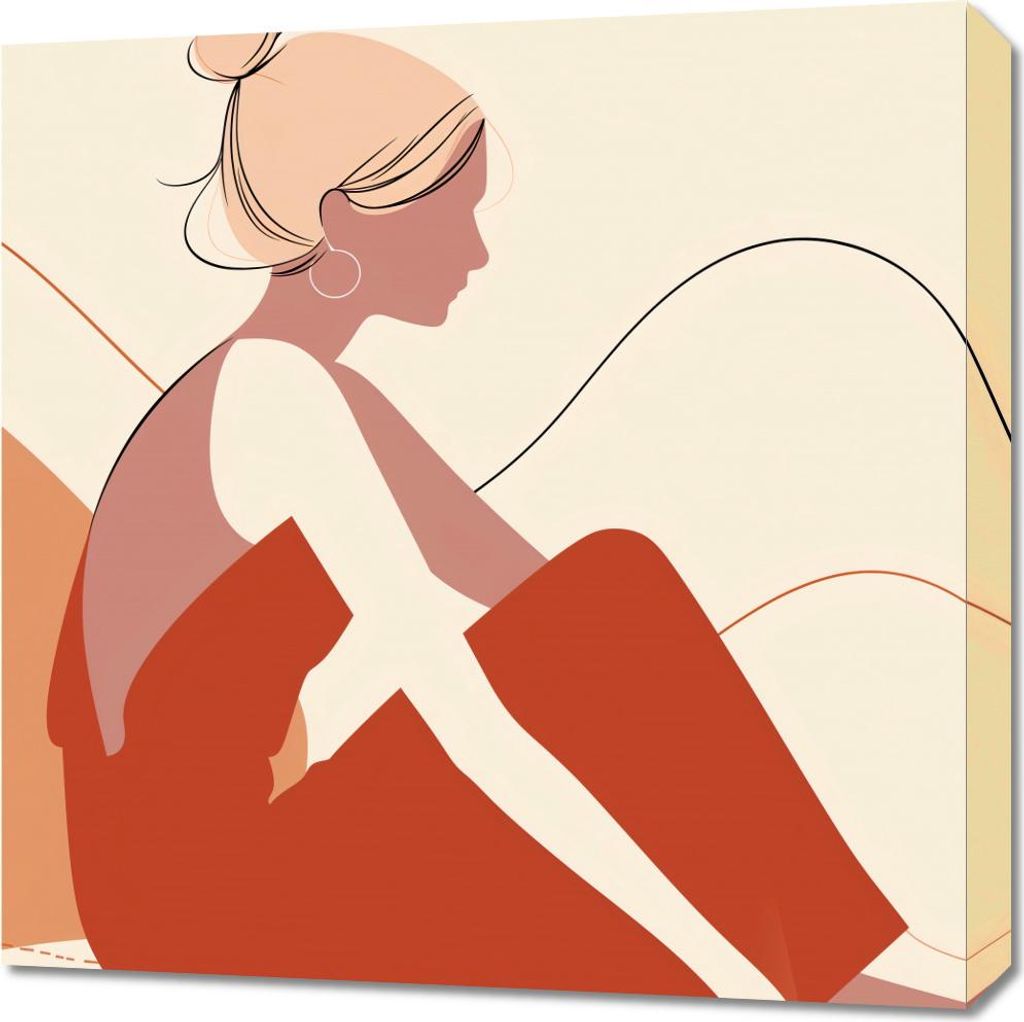 Bild 60x60cm Nachdenklichkeit im Sitzen