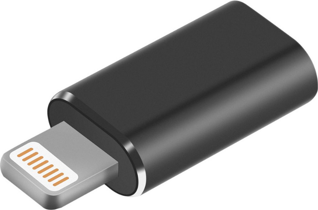 Kompakter USB-C Adapter auf Apple – Schwarz – passend für iPhone 5 bis 14, inkl. Pro, Max & Mini – Laden & Datenübertragung in einem