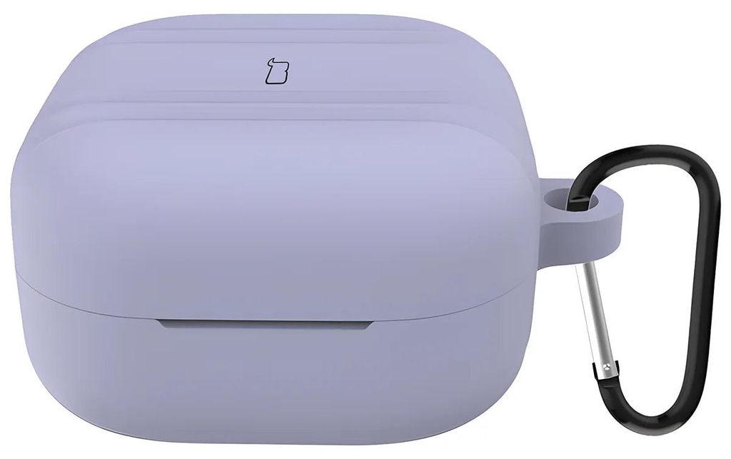 Silikonhülle mit Karabiner für Galaxy Buds 4 / 4 Pro, Bizon Case Headphone Silicone, Grau