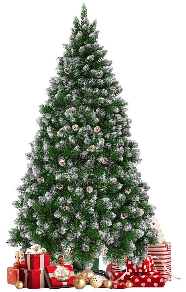 QEENTOE Kunstkerstboom, 240 cm, kerstboom met witte Productafbeelding 