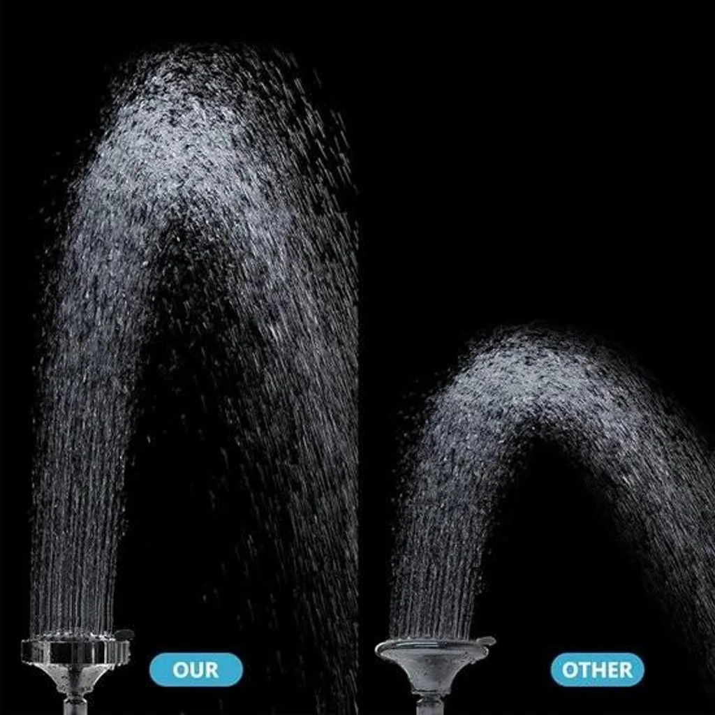 Pomme de douche fixe haute pression ronde argent 4 pouces - 5 jets - 2