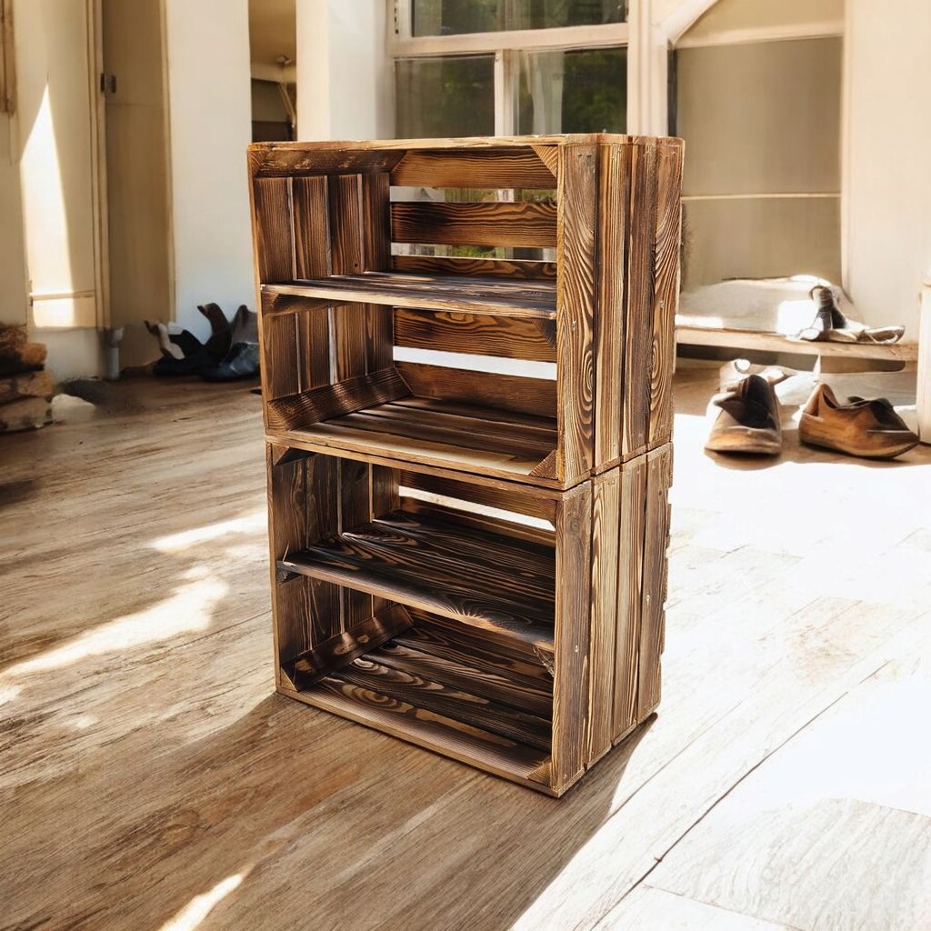 Holzkiste 50x40x30cm Geflammt Boden Lang Produktbild 4