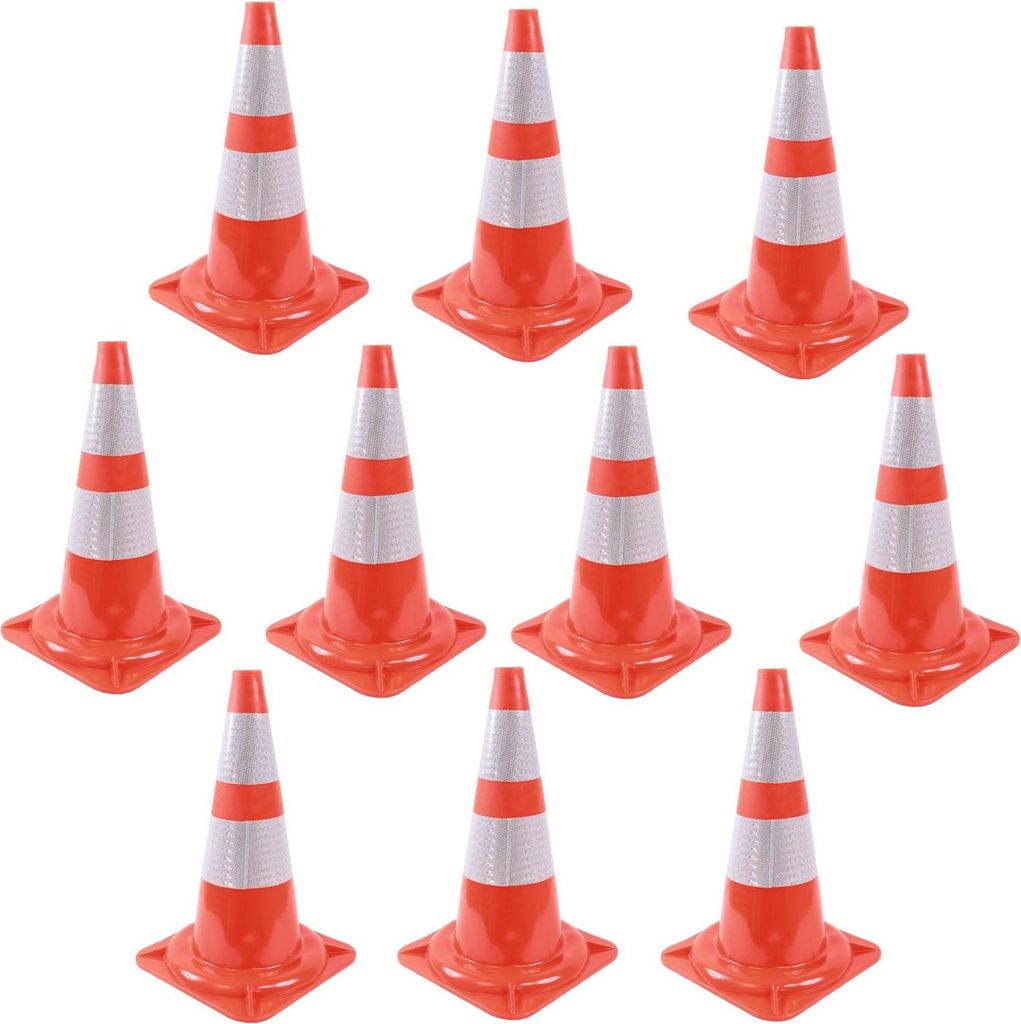 10x Verkehrskegel Warnleitkegel Verkehrsleitkegel Leitkegel Markierungskegel Pylone Warnkegel