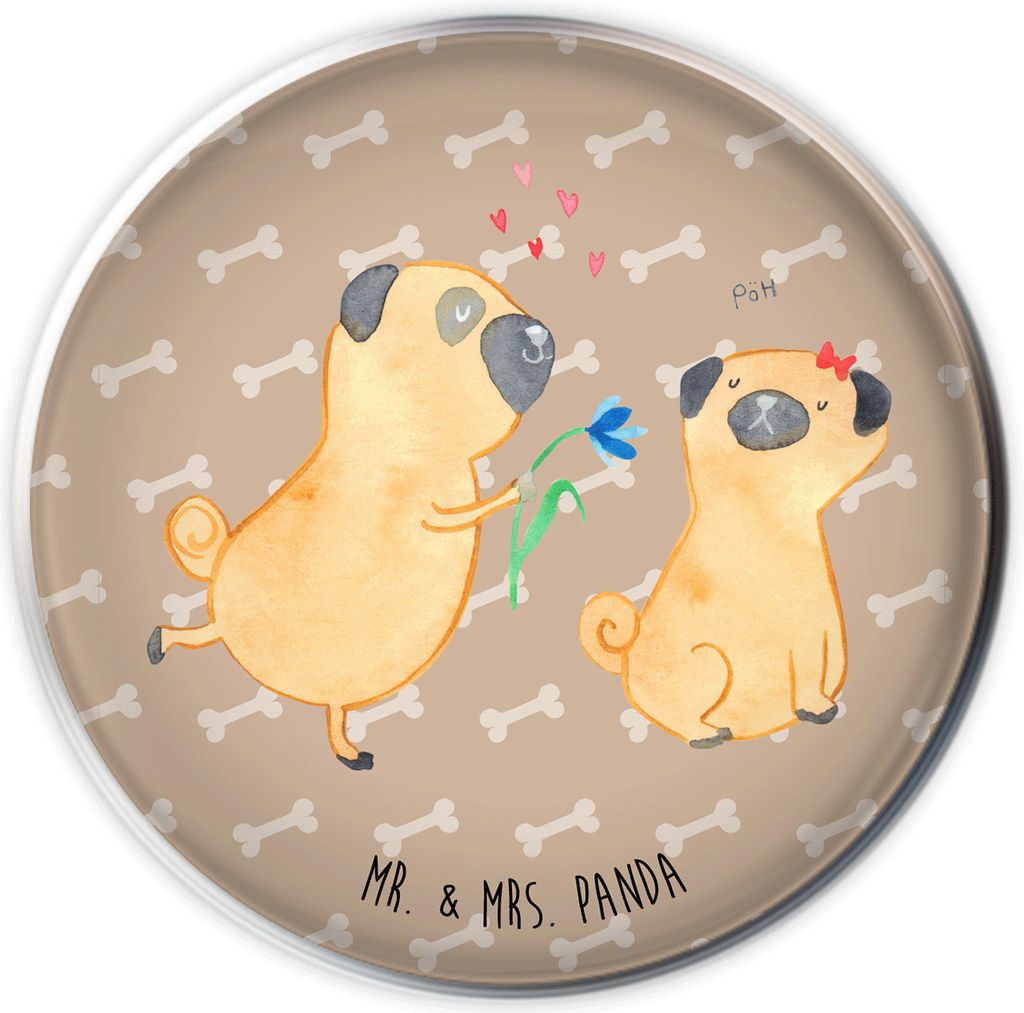 Mr. & Mrs. Panda Waschbecken Ablaufstopfen Mops Verliebt - Hundeglück - Geschenk, Stöpsel, Hund, Partner, Liebe, waschbeckenstöpsel, Verschluss,...