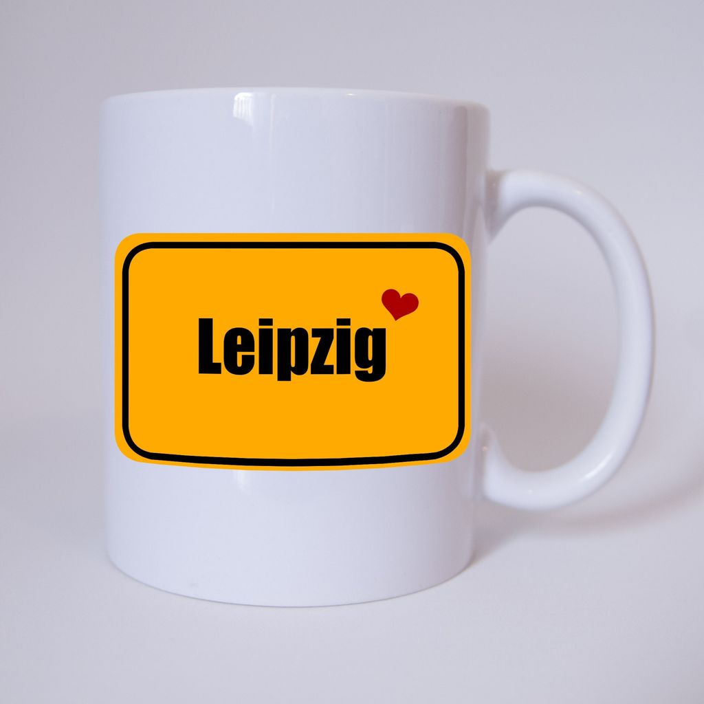 Leipzig - I love Leipzig - Ortsschild - Meine Heimat Leipzig - Meine Stadt Leipzig - Ich liebe Leipzig - Tasse - Kaffeetasse - Kaffeebecher - Kaffe...