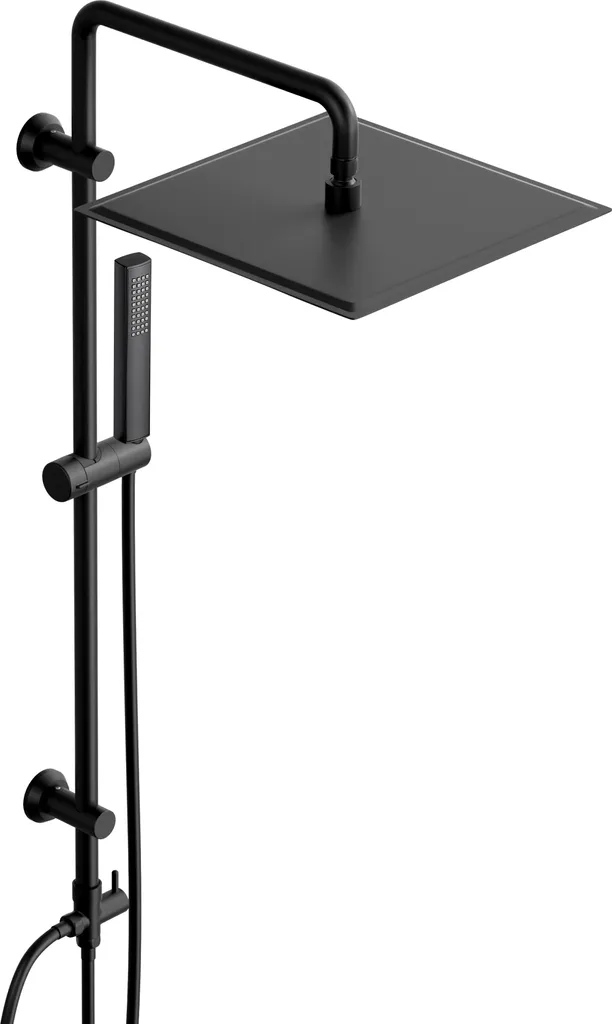 Colonna Doccia Nero Opaco JOHO 30x30cm XXL | Design Minimalista Inox