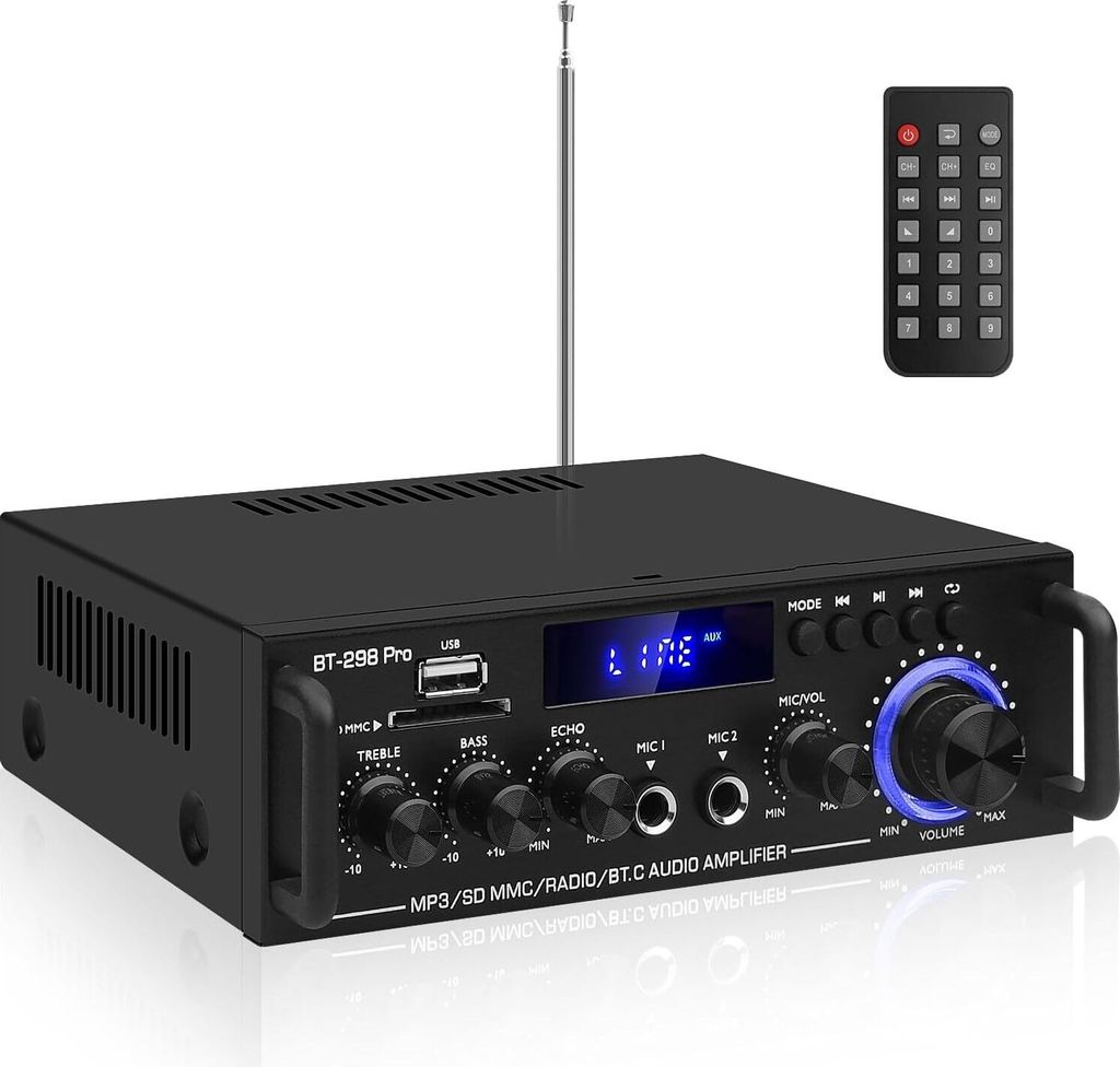 600W HiFi 2-Kanal Verstärker Bluetooth 5.0 Audio Leistungsverstärker BT-298Pro Stereo Verstärker