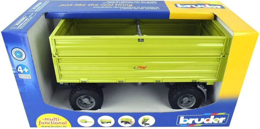 Remorque de Tracteur Bruder Fliegl - Benne Basculante Jouet Enfant 1:16