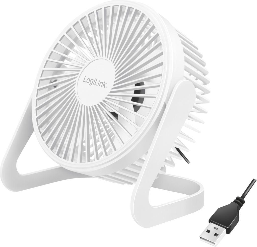 LogiLink USB Schreibtischventilator 6' weiß Produktbild 