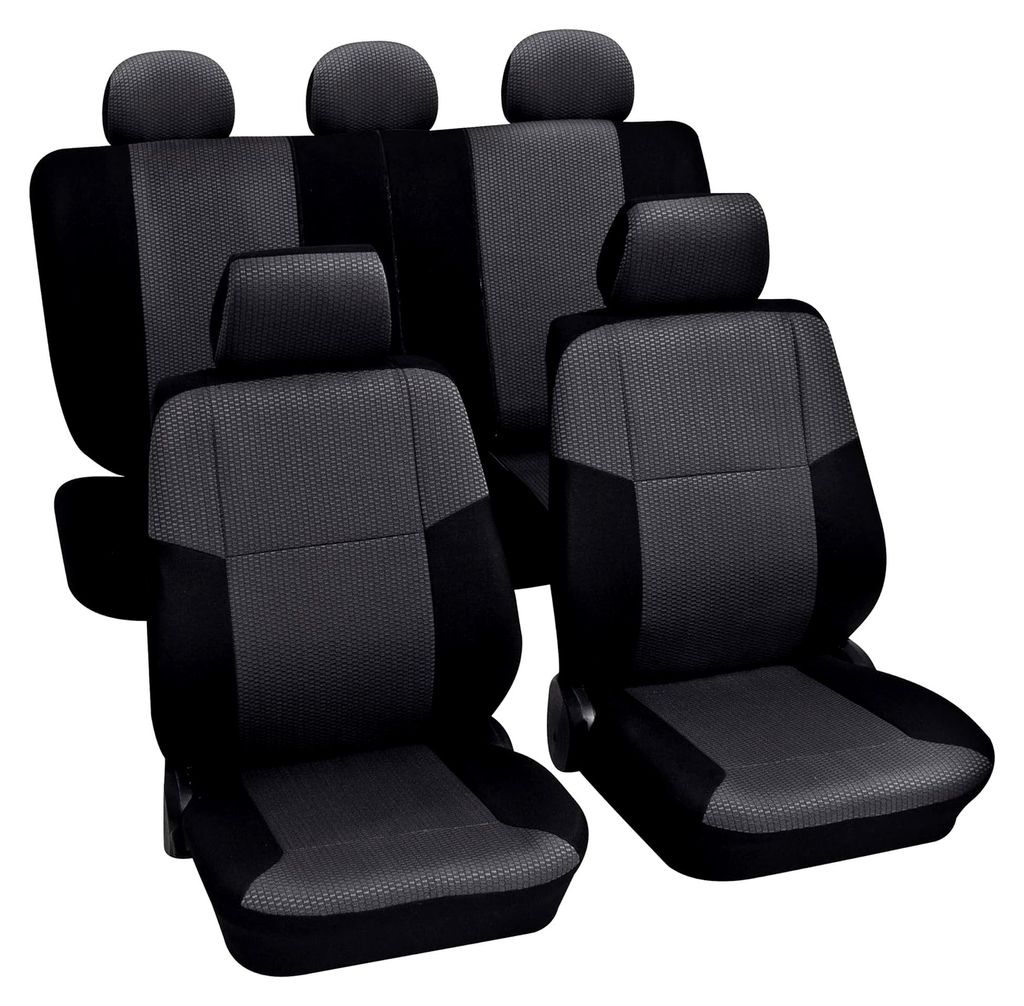 Auto Sitzbezüge Universal Komplett Set 15-teilig - Sylt schwarz, Eco Class mit SAB 2 Vario Plus
