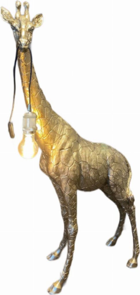 Giraffe mit Lampe 100cm hoch Dekorationsfigur/Werbefigur/Diverse Funktionen - Polyresin - verkleinert - für innen