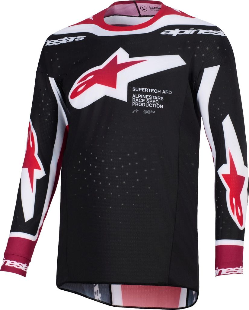 Alpinestars Supertech Pro Vista Motocross Jersey, schwarz/rot, S