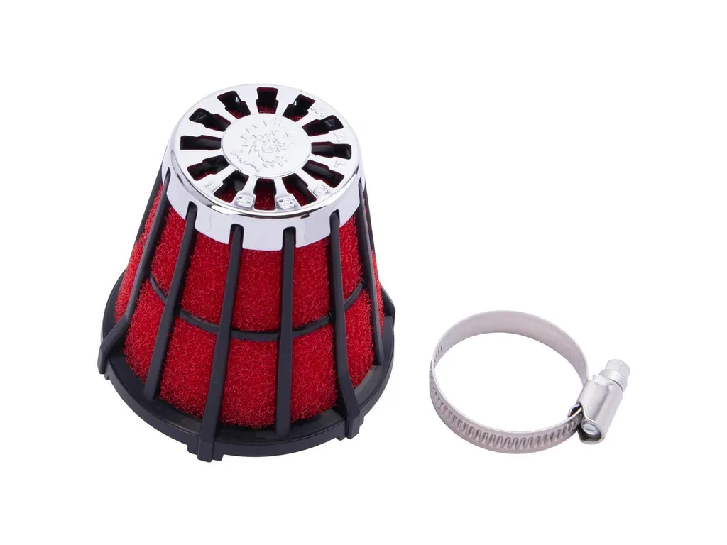 Filtre air Malossi E5 incliné à 30 degrés pour moteur racing 2 temps