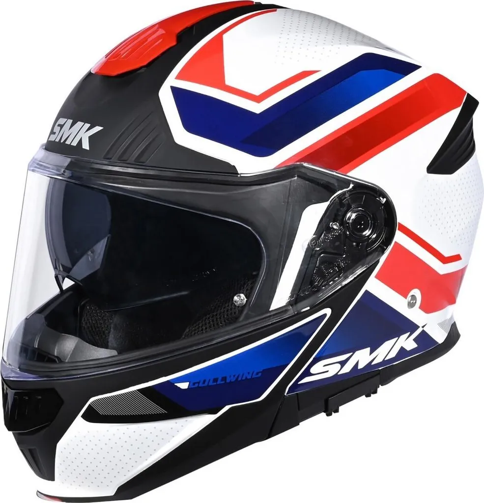 Casque pliable confortable anti-buée SMK Gullwing bleu blanc S