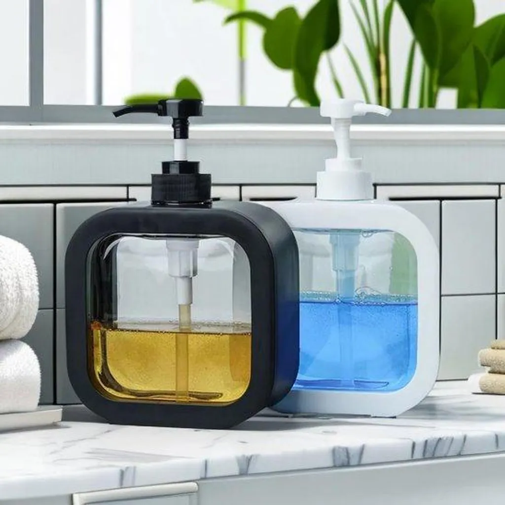 Distributeur de savon liquide design en lot de 2 flacons à pompe