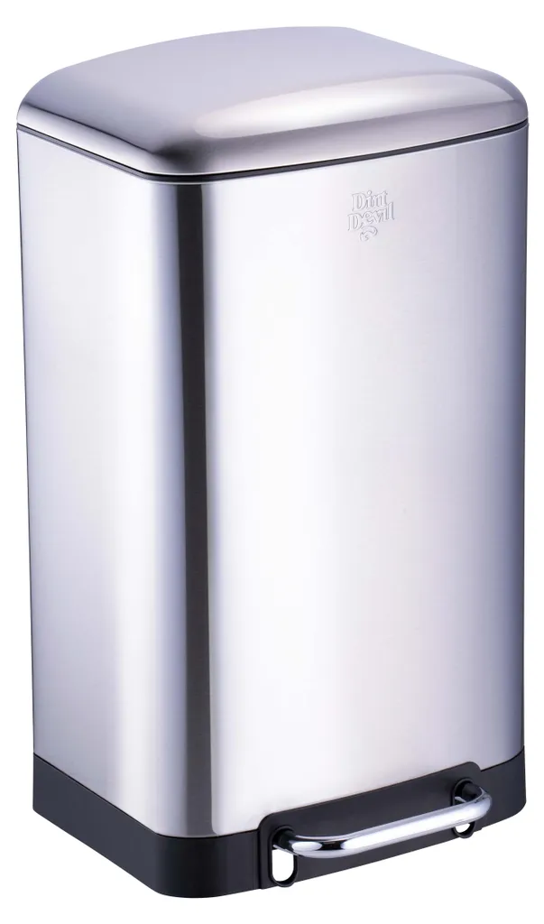 Poubelle de Cuisine 30L Inox Argentée avec Système Fermeture Douce