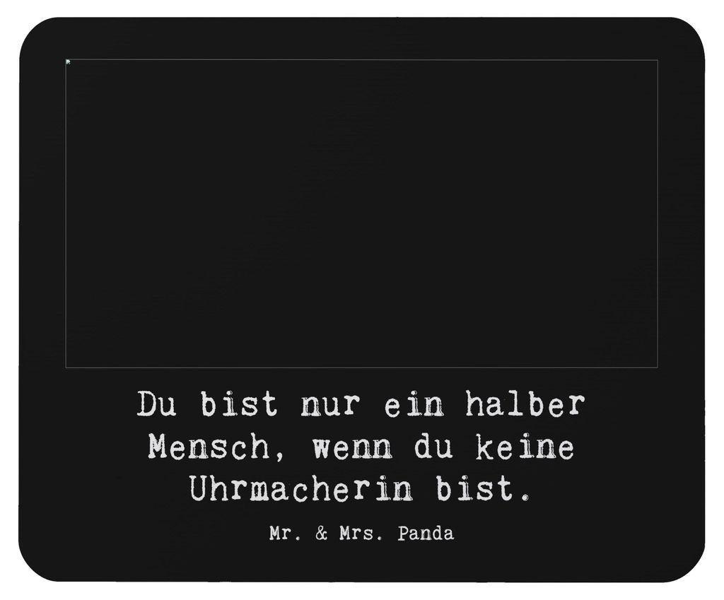 Mr. & Mrs. Panda Mauspad Uhrmacherin Herz - Schwarz - Geschenk, laptop mousepad, computer, Mouse Pad, mousematte