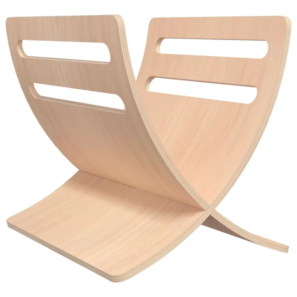 vidaXL Porte-revues en bois sur pied Naturel - Rangement de Journaux