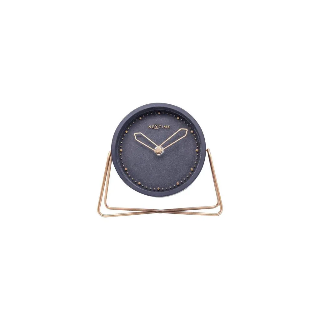 NeXtime 5204ZW Cross Horloge de table noire design minimaliste métal