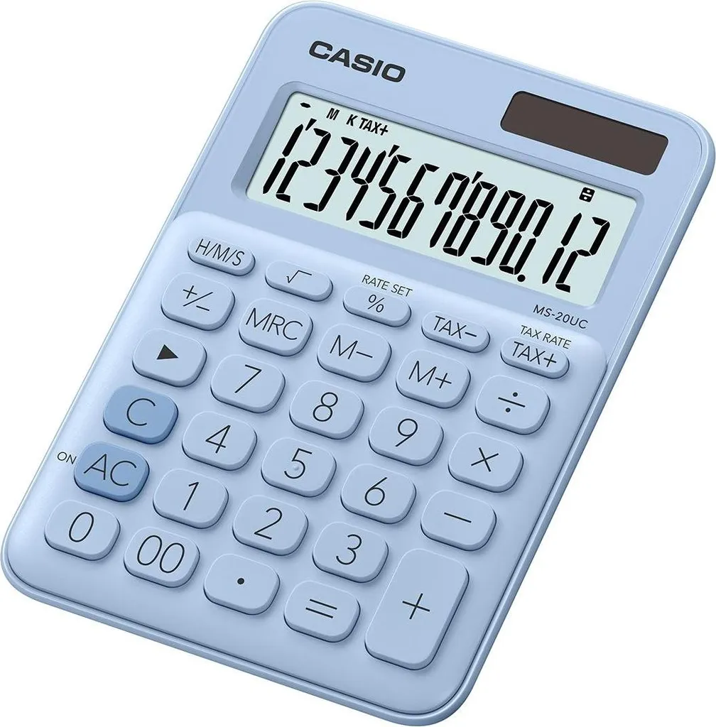 Calcolatrice Casio MS-20UC Blu 12 Cifre: Ideale per Scuola e Casa