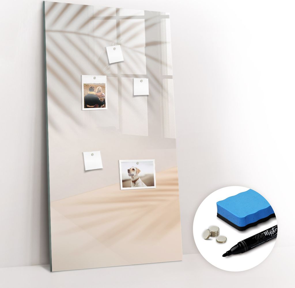 Magnetpinnwand Memoboard - Zubehörsatz - Schwarzer Marker + Schwamm + Magnete - 60 x 120 cm - Der Schatten eines Palmblattes