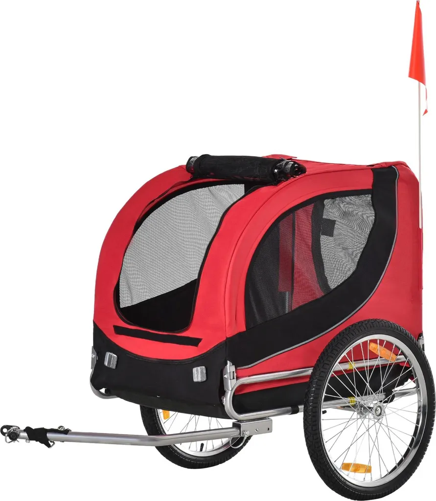 Transportez votre chien à vélo en toute sécurité - Remorque 8 réflecteurs