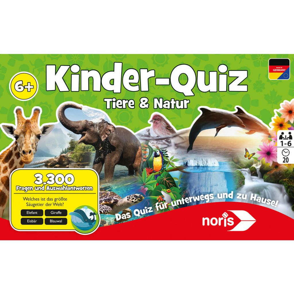 Giochi Noris Quiz per bambini Animali e natura; 606011629 Immagine del prodotto 