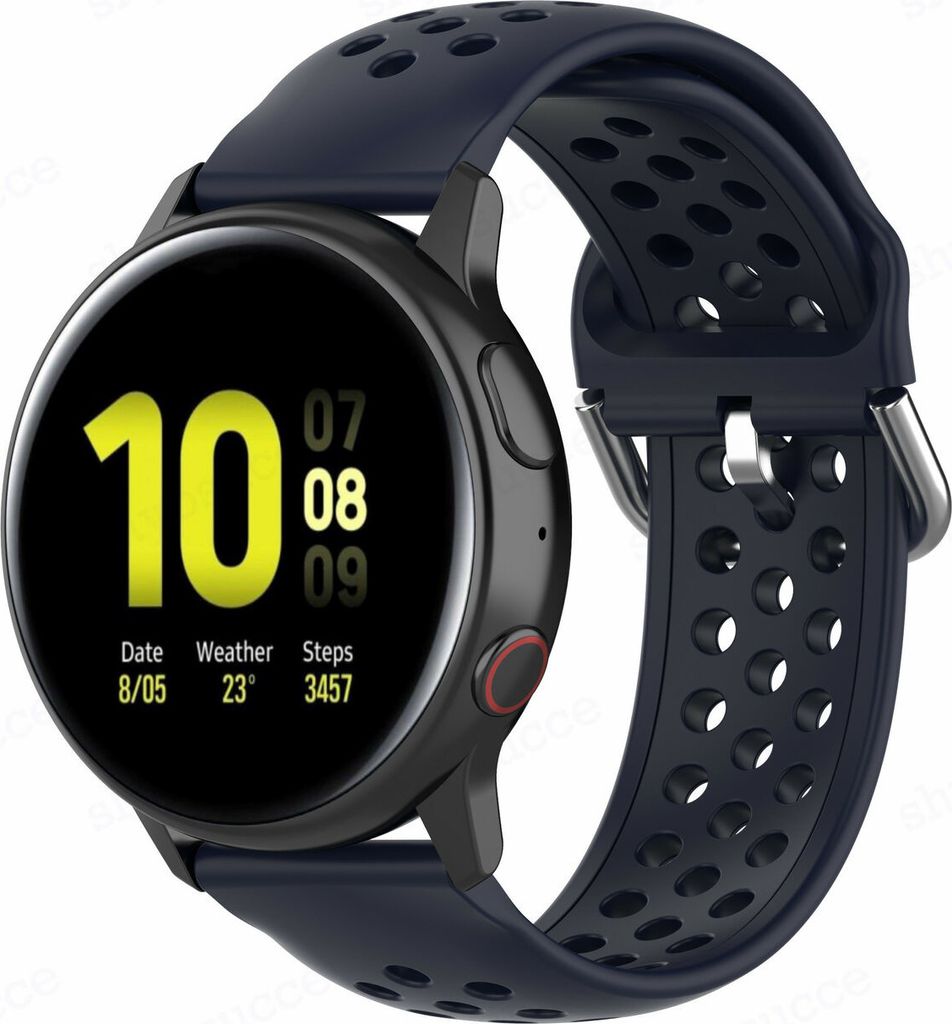 Strap-it Samsung Galaxy Watch 42mm Armband Silikon mit Löchern (Dunkelblau)