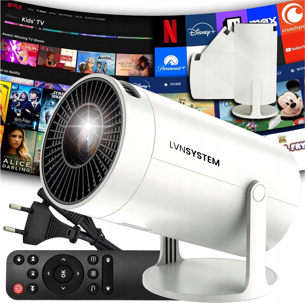 Android Projektor Tv Wifi 4K Tragbar Mit Bluetooth Und Drehbarer Lautsprecher