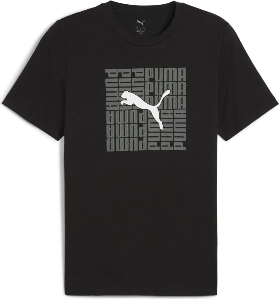 Puma Graphic Box Kurzarm-t-shirt Schwarz S Herren Schwarz S