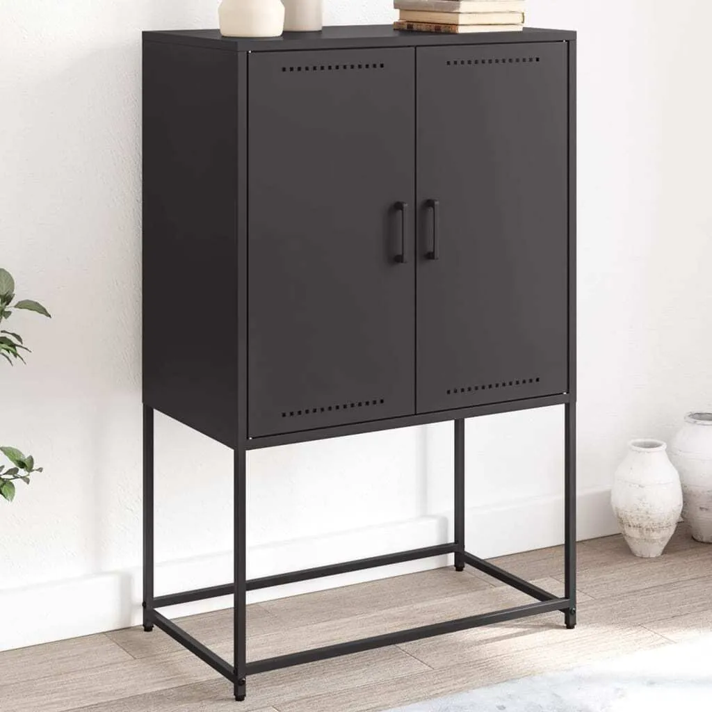 Maison Exclusive - Credenza alta nera 68,5x38,5x107 cm Acciaio