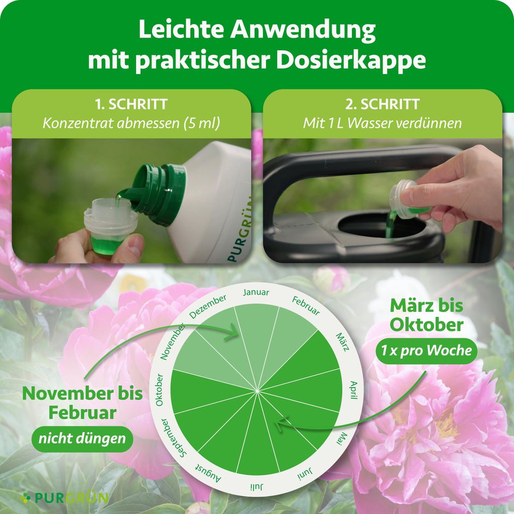 Purgrn Pfingstrosen-Dnger 1 Liter, Dnger
