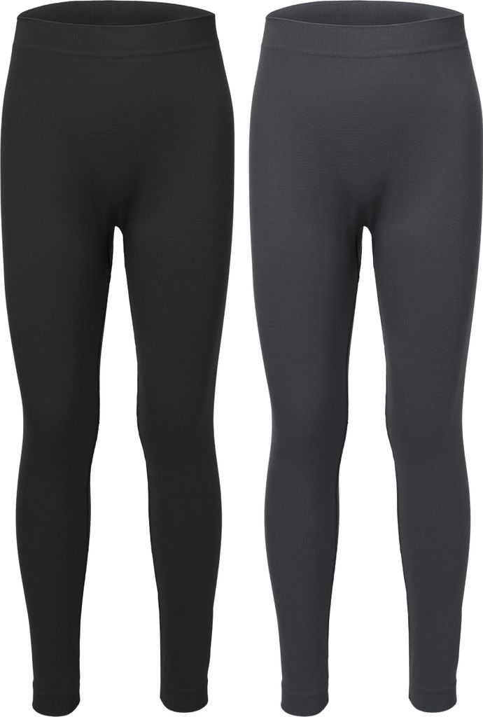 Ladeheid 2er Pack Lange Unterhosen Kinder Jungen für Winter Sport LA40-259 (Schwarz/Graphite, 146-152)