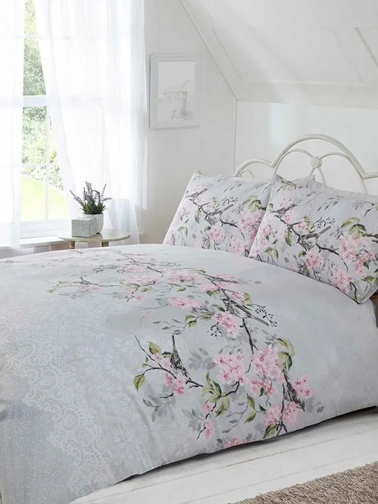 Linge de lit double Eloise Gris pour une chambre parentale élégante
