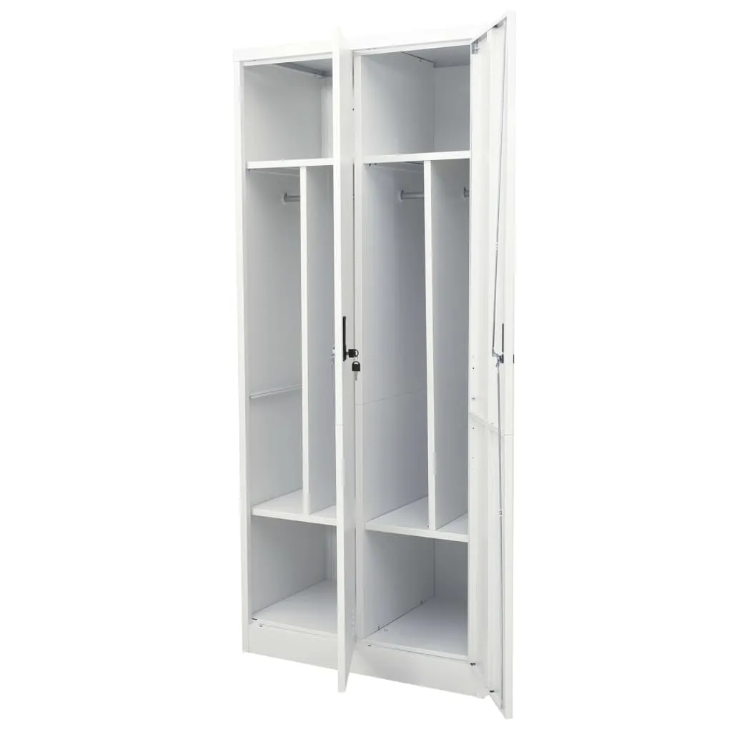 Armoire de rangement en acier gris clair 80 cm - Structure renforcée