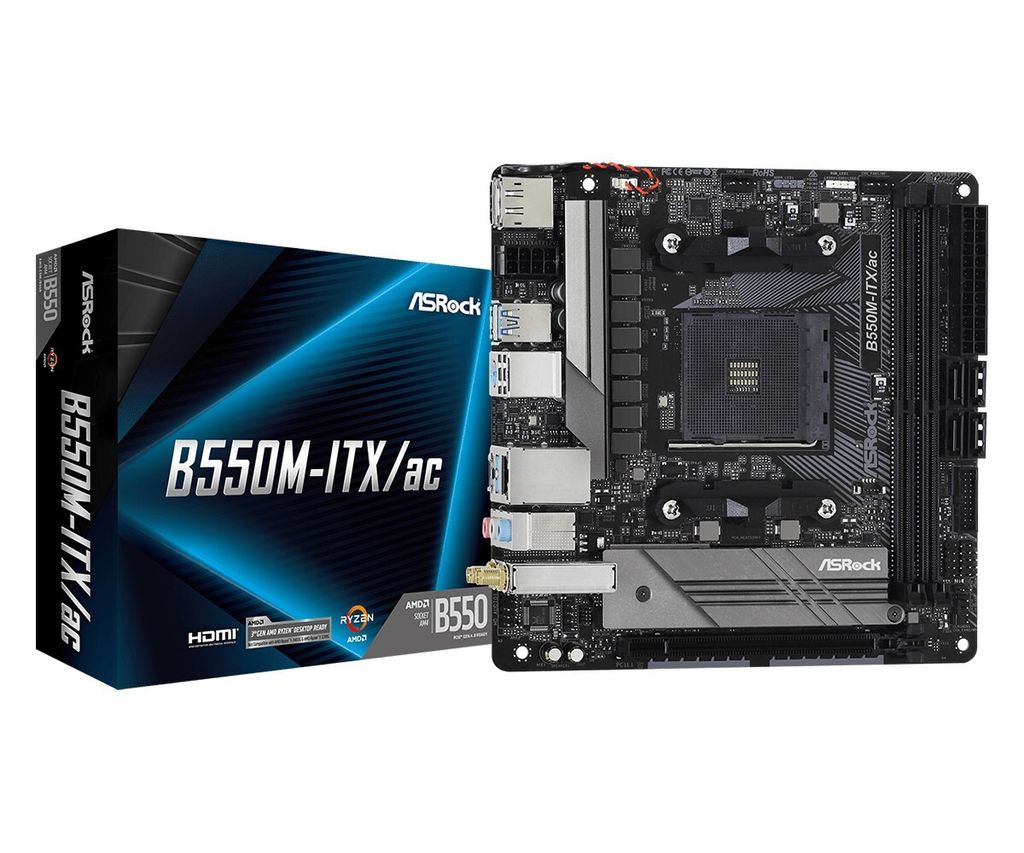 Asrock B550M-ITX/ac, AMD, Socket AM4, AMD Ryzen 3000 Obrázok produktu 