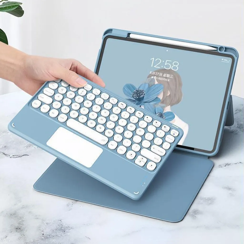 Clavier Bluetooth Amovible pour iPad 10e Génération Coque Bleue 10.9" - 3
