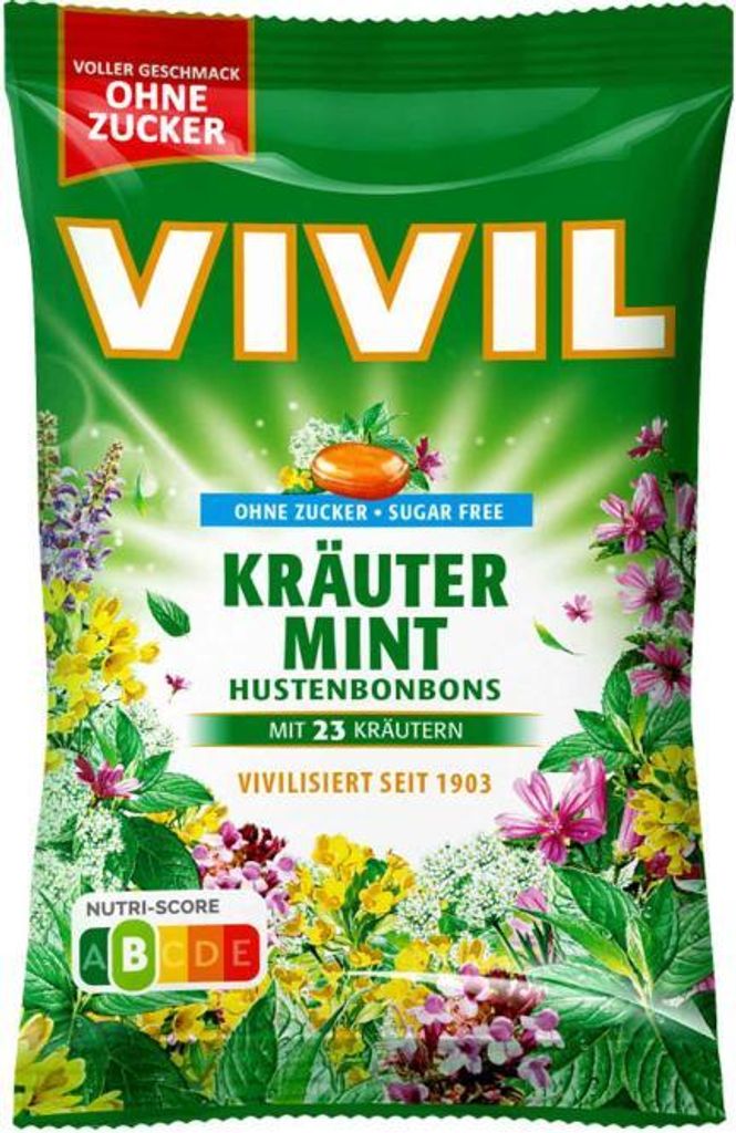 Vivil ohne Zucker 120g-Bt. Kräuter Mint Produktbild 