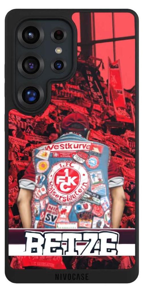 NIVOCASE Handyhülle für Samsung Galaxy S25 Ultra Hülle NIVOpure Case Schwarz 1. FC Kaiserslautern 1. FCK Offizielles Lizenzprodukt