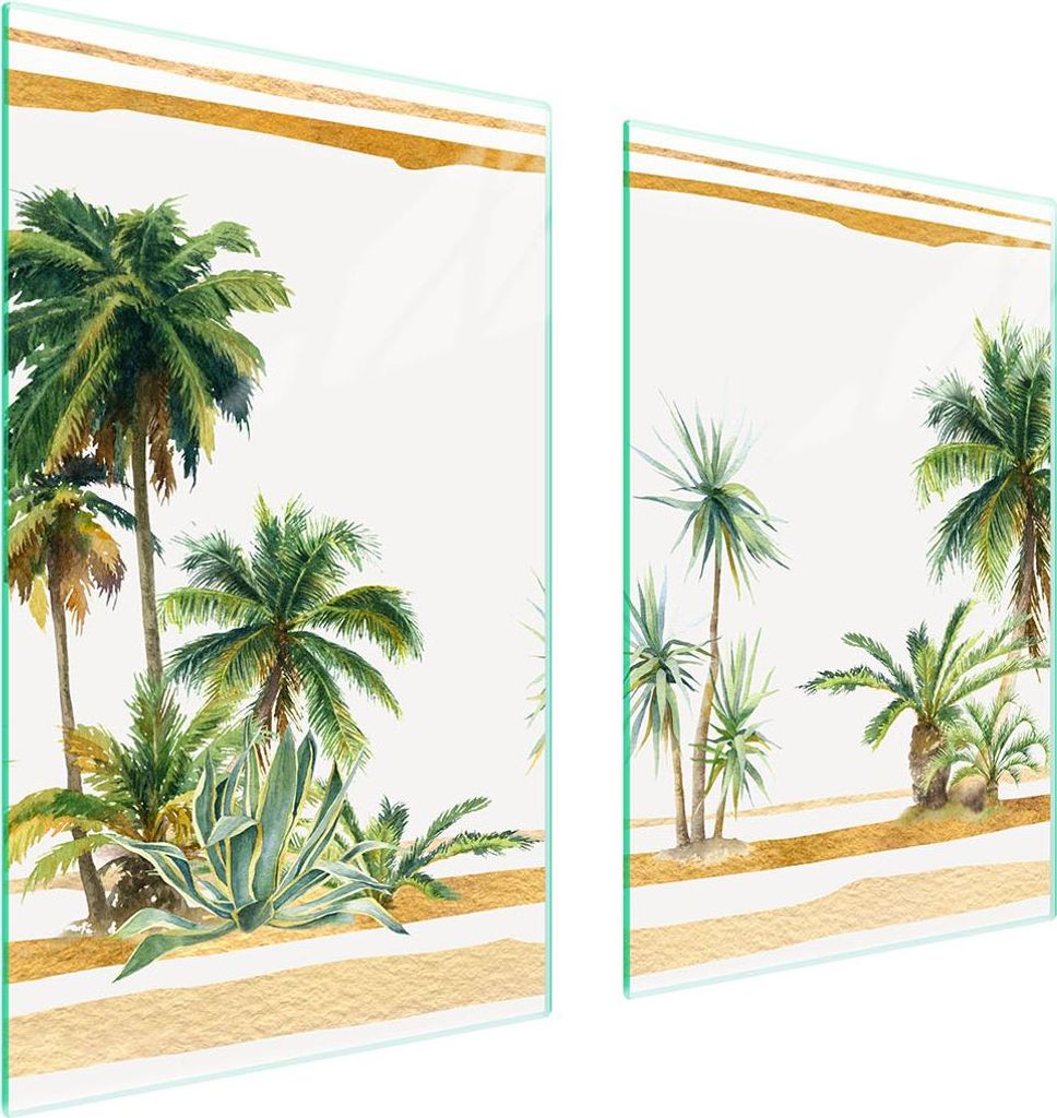 Glasschutzplatte Für Küche 65X52 Palmen