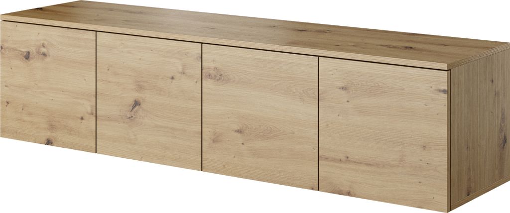 Wandmontierter RTV-Schrank, 150x38x37, TV-Schrank, modern matt, TV-Lowboard ARTISAN-Eiche