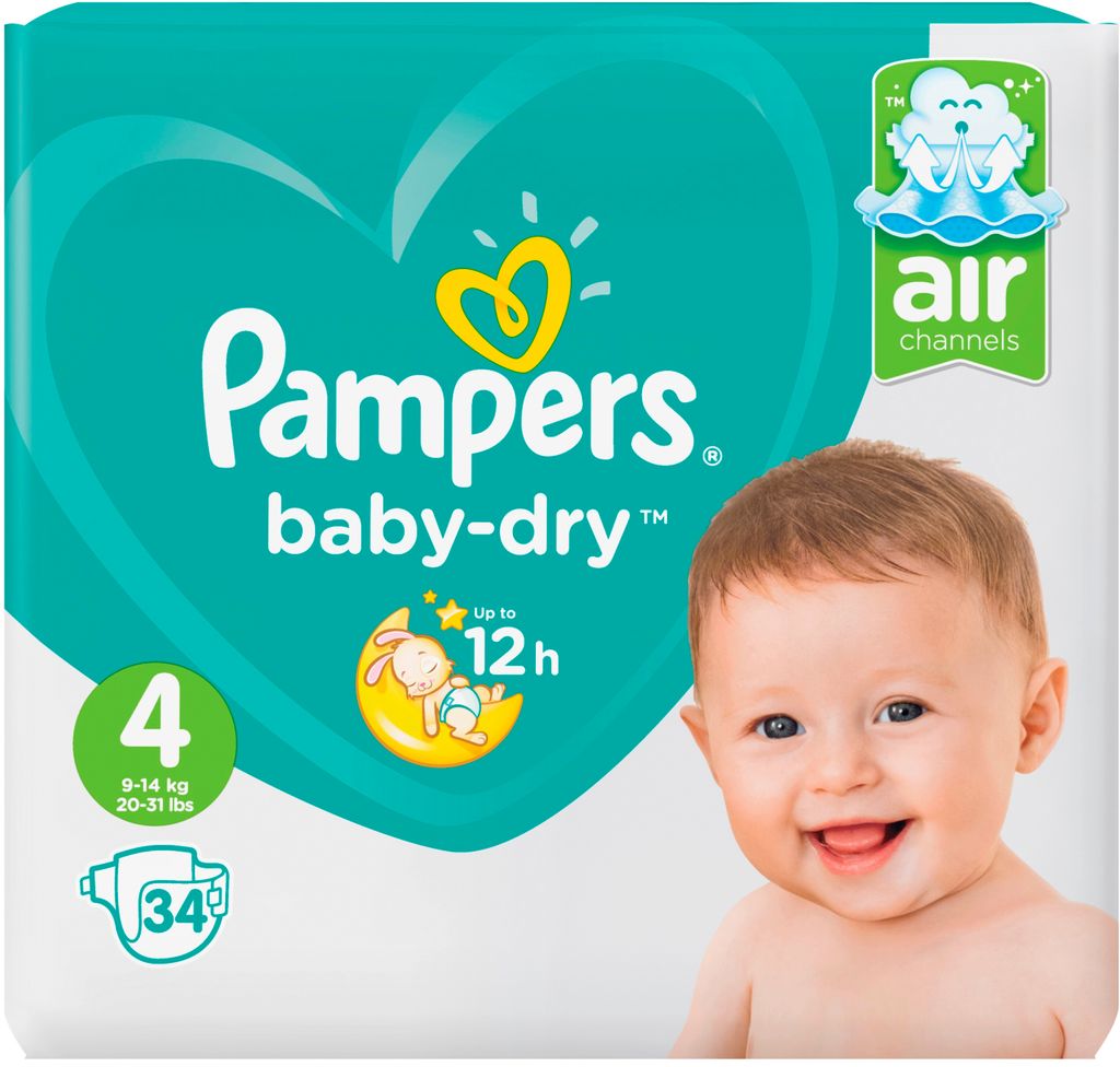 Pampers Baby Dry plienky veľkosti 4 od 9 do 14 kg Obsah 34 Obrázok produktu 