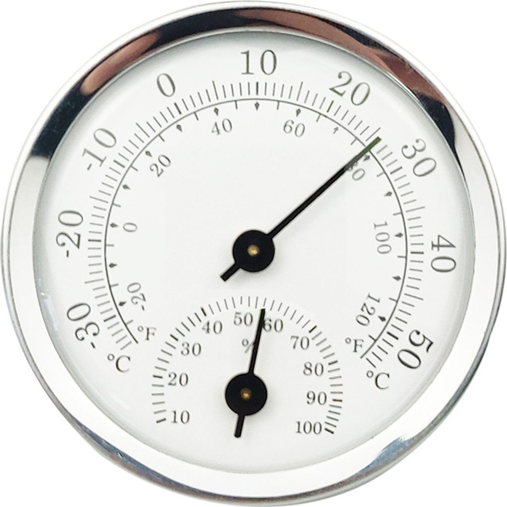 Mini Tragbare Luftfeuchtigkeitstemperaturmesser Analog Anzeige Temperaturfeuchtigkeitstests Wandmontiertes Thermometer Hygrometer für Zuhause-Rein...